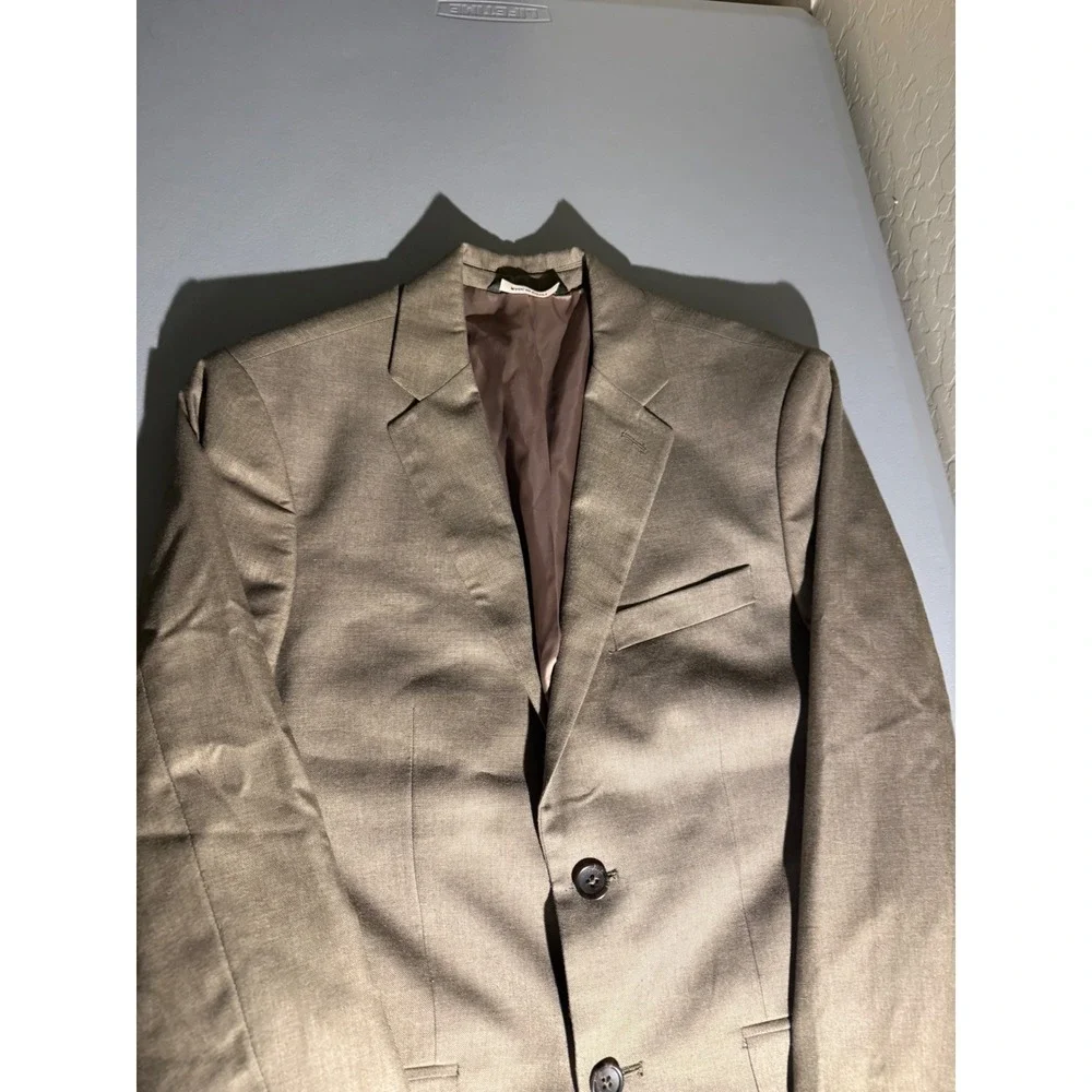 Banana Republic Mens 38S Tailored Slim Blazer Brown Stripe Sport Coat 924410-00